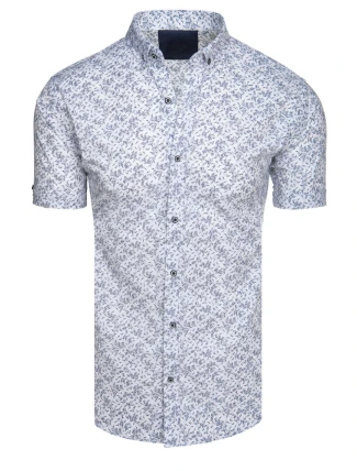 Pánská bílá košile s krátkým rukávem FashionStreet KX1041