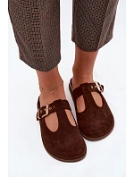 Dámské Mule z umělé semišové hnědé Melvia