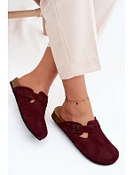 Kožené semišové mules s přezkou Zazoo 1905 tmavě fialové