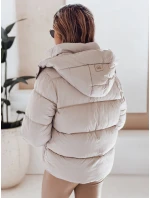 Dámská prošívaná bunda s kapucí béžová FashionStreet TY5066