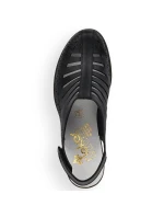 Dámské pohodlné kožené sandály na podpatku Rieker 40959-00