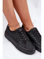 Dámské tenisky z ECO kůže na platformě Big Star – černé