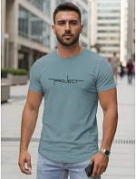 Pánské bavlněné tričko s nápisem Project London v barvě petrol od FashionStreet NX5127R