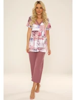 Pyžamo De Lafense 777 Violet kr/r 3XL-4XL