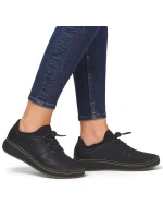 Černé dámské kožené polobotky Rieker 50960-00 Černé dámské kožené polobotky Rieker 50960-00