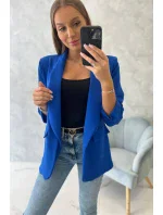 Bunda s klopou elegantní chrpově modrá Bunda s klopou elegantní chrpově modrá