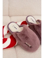 Kožešinové dámské pantofle tmavě fialové Belinna