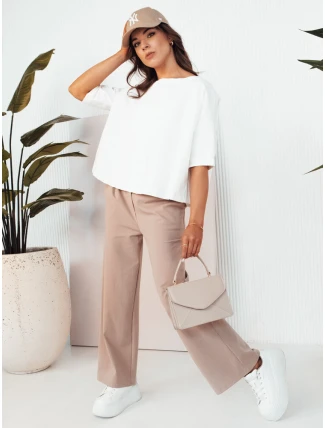 Dámské široké kalhoty RITES béžové FashionStreet UY2007
