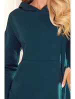 328-4 AMELIA Klokaní mikina s kapucí - BOTTLE GREEN