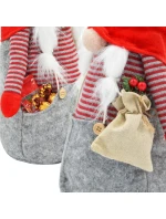 DEKORAČNÍ SANTA CLAUS 50 CM DÍVKA S PYTLEM A JEŘABINOU