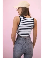 Dámský bavlněný top s výstřihem a zlatým akcentem modrá Dámský bavlněný top s výstřihem a zlatým akcentem modrá