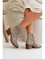 Kovbojské Dámské Boty Zapínané Na Zip Zvířecí Vzor Zlaté Merisine Kovbojské Dámské Boty Zapínané Na Zip Zvířecí Vzor Zlaté Merisine