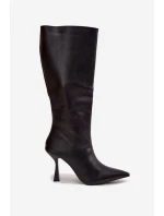 Dámské kozačky na podpatku nad koleno černé Vionette Dámské kozačky na podpatku nad koleno černé Vionette