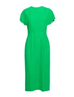S398 Tužkové šaty s rozparkem na boku - zelené