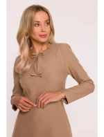 S413 Šaty s mašlemi - béžové S413 Šaty s mašlemi - béžové