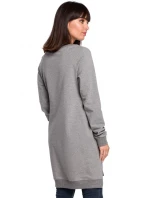 B101 Tunika nadměrné velikosti s dělenými boky - vojensky zelená