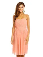 Dámské společenské značkové šaty MAYAADI korzetové lososové - Růžová / XL - MAYAADI Dámské společenské značkové šaty MAYAADI korzetové lososové - Růžová / XL - MAYAADI