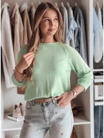 Dámský oversize svetr SOFTICAN světle zelený FashionStreet MY2433