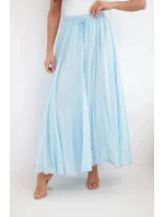 Dámská maxi bavlněná sukně s gumičkou v pase modrá
