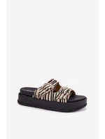 Dámské Pantofle S Přezkami Na Platformě Zebra Nilatha Dámské Pantofle S Přezkami Na Platformě Zebra Nilatha