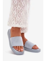 Dámské Sandály Na Platformě Z Eko Semiše Světle Modré Jorina