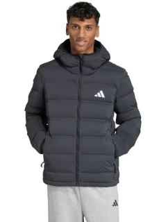 Pánská péřová bunda adidas Helionic Climawarm Stretch Hooded Jacket Black JN2114 pánské oblečení