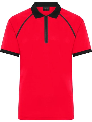 Daiber JN 1308 Pánské piqué polo se zipem 02.1308 light red/black Daiber JN 1308 Pánské piqué polo se zipem 02.1308 light red/black