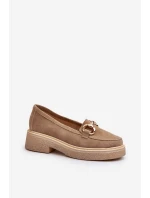 Zazoo 3429 Semišové Dámské Mokasíny S Ozdobou Beige