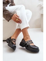 Dámské Lakované Polobotky S Pásky Černé Terione