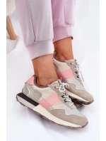 Dámské Semišové Tenisky Big Star RR274243 HI-POLY SYSTEM Šedo-Růžové