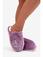 Dámské huňaté pantofle – fialové Belinna