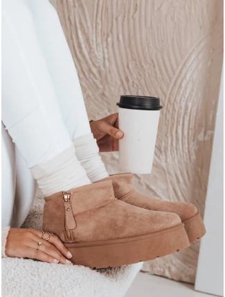 Dámské sněhule na platformě béžové FashionStreet ZY1047