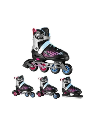 NH18190A Kolečkové brusle 4 v 1 BRAVE Pink velikost S(29-33) s hokejovým chráničem velikosti NILS EXTREME NH18190A Kolečkové brusle 4 v 1 BRAVE Pink velikost S(29-33) s hokejovým chráničem velikosti NILS EXTREME