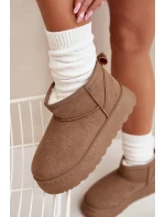 Dámské Sněhule Na Platformě Zateplené Kožíškem Khaki Vesirae