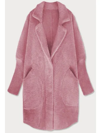 Dlouhý vlněný přehoz přes oblečení typu "alpaka" v lososové barvě (7108) Dlouhý vlněný přehoz přes oblečení typu "alpaka" v lososové barvě (7108)