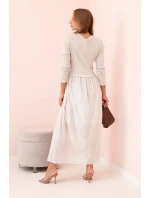 Šaty dlouhé na ramínka švestková