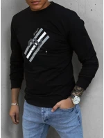 Pánská mikina s potiskem černá FashionStreet BX5364