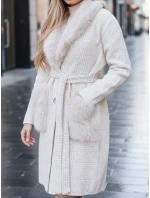 Dámský kožich béžový FashionStreet TY5278z Dámský kožich béžový FashionStreet TY5278z