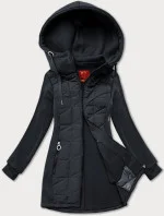 Dámská rozepínací mikina v grafitové barvě z různých materiálů LHD (AMG-165)