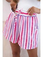 Dámské pruhované bavlněné šortky fialka Dámské pruhované bavlněné šortky fialka
