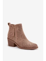 Dámské kovbojky na podpatku S.Барски HY52-538 béžové