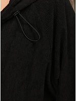 Dámská oversizeová kordová bunda s kapucí, černá, FashionStreet TY6062 Dámská oversizeová kordová bunda s kapucí, černá, FashionStreet TY6062