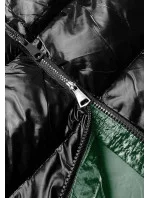 Černo-zelená dámská bunda s kontrastními vsadkami (ag1-j9063b) Černo-zelená dámská bunda s kontrastními vsadkami (ag1-j9063b)