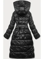 Černá oboustranná dlouhá bunda s kapucí (p22-6638-1) Černá oboustranná dlouhá bunda s kapucí (p22-6638-1)