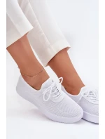 Dámské bílé textilní boty na platformě Kalyra