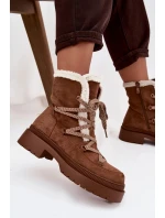 Dámské sněhule s kožíškem Camel Irmara Dámské sněhule s kožíškem Camel Irmara