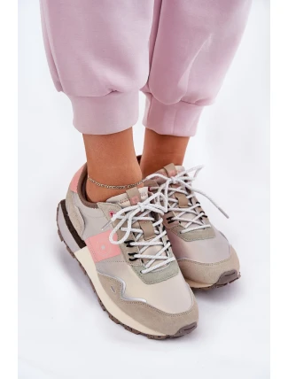 Dámské semišové tenisky Big Star HI-POLY SYSTEM – šedo-růžové