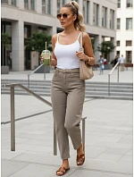 Dámské džínové kalhoty mom fit s páskem šedobéžové FashionStreet UY2982