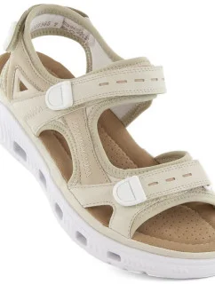 Pohodlné sandály na suchý zip Rieker W RKR691 beige