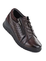 Dámské kožené polobotky na platformovém podpatku hnědé Vinceza 39977